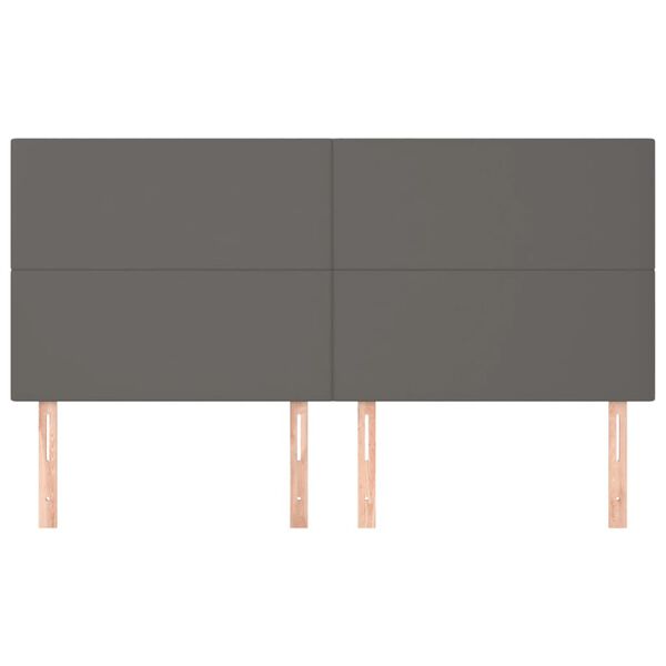 vidaXL Galvūgalis, pilkas, 160x5x118/128 cm, dirbtinė oda