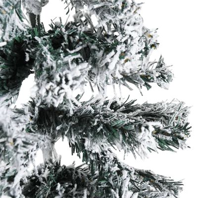vidaXL Siaura dirbtinė Kalėdų eglutė, 120cm, padengta sniegu
