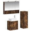 vidaXL Vonios baldų rinkinys 4 pcs Dūminio ąžuolo
