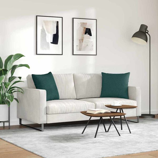 vidaXL Sofa Pagalvės 2 pcs Tamsiai žalia 50 x 50 cm audinys