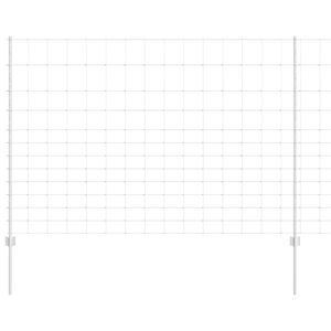 vidaXL Lauko laukinė tvora su stulpais 25 x 1,5 m Sidabrinė Tinklelis
