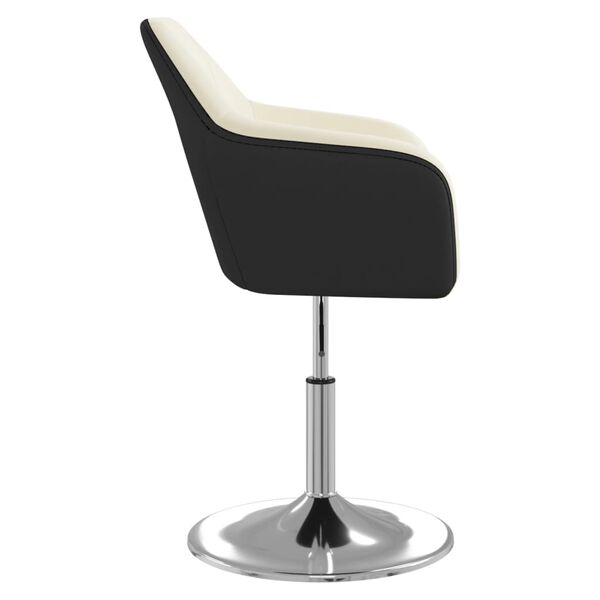 vidaXL Valgomojo kėdė, baltos ir juodos spalvos, dirbtinė oda (339497)