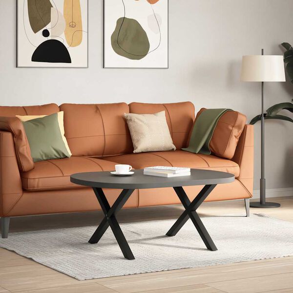 vidaXL Kavos staliuko kojelės, X formos, 2 vnt., juodos, 70x(42-43) cm, plienas