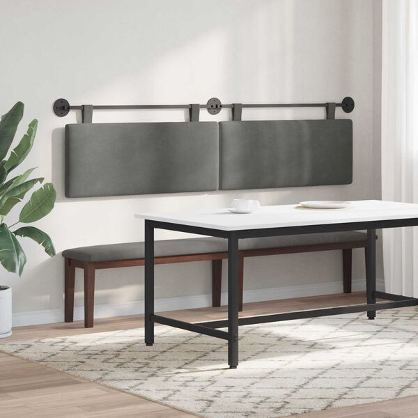 vidaXL Kabantysis galvūgalis Paprastas Tamsiai pilka 210 x 55 x 5 cm