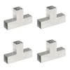 vidaXL Stulpų sujungimai, 4vnt., 71x71mm, metalas, T formos