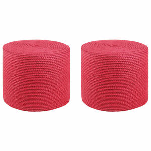 vidaXL 2 vnt. 2 mm Raudona 100% Tossa jutas