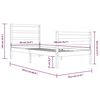 vidaXL Lovos rėmas, baltos spalvos, 90x200cm, pušies medienos masyvas