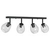 vidaXL Lubų prožektorius Juoda 73,5 x 13 x 26 cm Stiklas ir metalas
