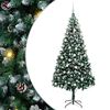 vidaXL Dirbtinė Kalėdų eglutė Žalia 210 cm PVC ir Plienas ir Plastikas