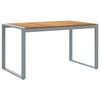 vidaXL Sodo stalas Pilka 140 x 80 x 75 cm Kietos akacijos mediena