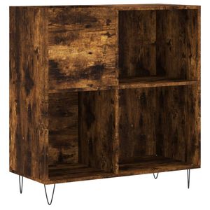 vidaXL Vinilinių plok&scaron;telių spintelė, dūminė, 84,5x38x89cm, mediena