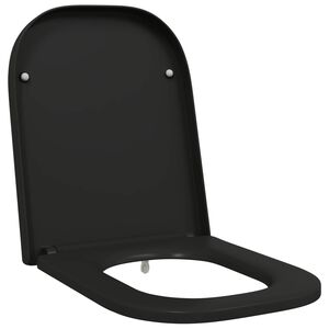 vidaXL Tualeto sėdynė Juoda 47,5 x 35 x 3,6 cm Duroplastas
