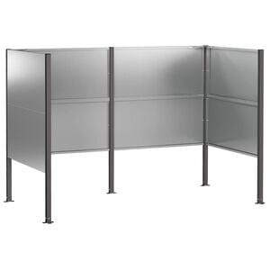 vidaXL Atliekų konteinerio ekranas 167 x 85 x 113 cm Sidabrinė