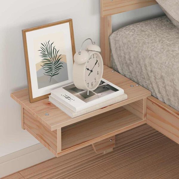 vidaXL Lovos rėmas Ruda 75 x 190 cm Kietos pušies mediena