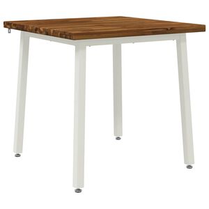 vidaXL 60 x 55 x 75 cm Kietos akacijos mediena Natūrali ir Balta