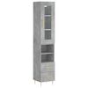 vidaXL Komoda, betono pilkos spalvos, 34,5x34x180cm, apdirbta mediena