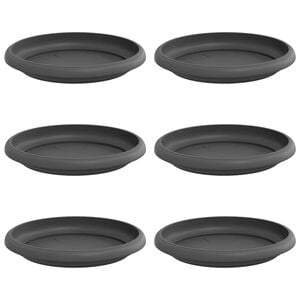 vidaXL Apvalus gėlių padėklas 6 vnt. Juoda &Oslash; 14 x 2 cm Plastmasė