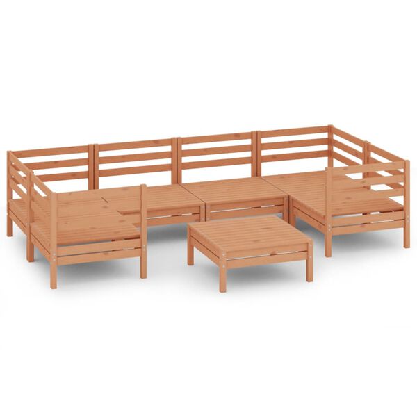 vidaXL Sodo poilsio baldų komplektas, 7 dalių, medaus rudas, pu&scaron;is