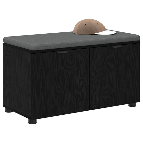 vidaXL Koridoriaus suolas su pagalve Juodas ąžuolas 80 x 46 x 46 cm