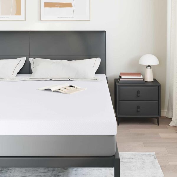 vidaXL Čiužinio papildymas Balta 180 x 200 cm Žakardo audinys