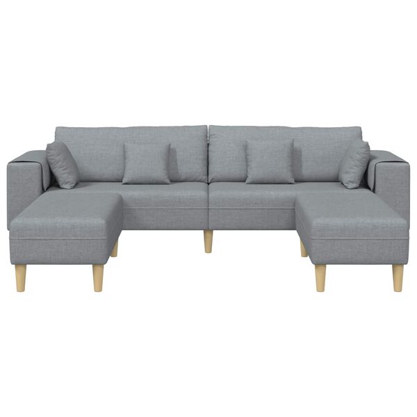 vidaXL Sofa su pagalve 3 pcs &Scaron;viesiai pilka audinys