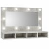 vidaXL Veidrodinė spintelė su LED ap&scaron;vietimu, pilka, 90x31,5x62cm