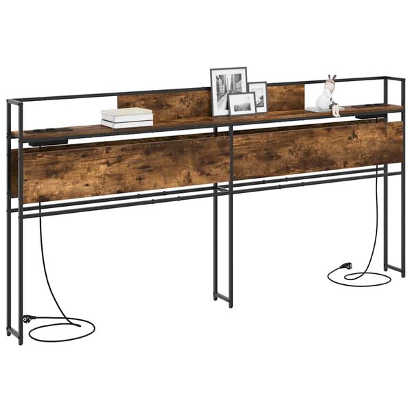 vidaXL Saugojimo galvos atlo&scaron;as Dūminio ąžuolo 200 cm Apdirbta mediena