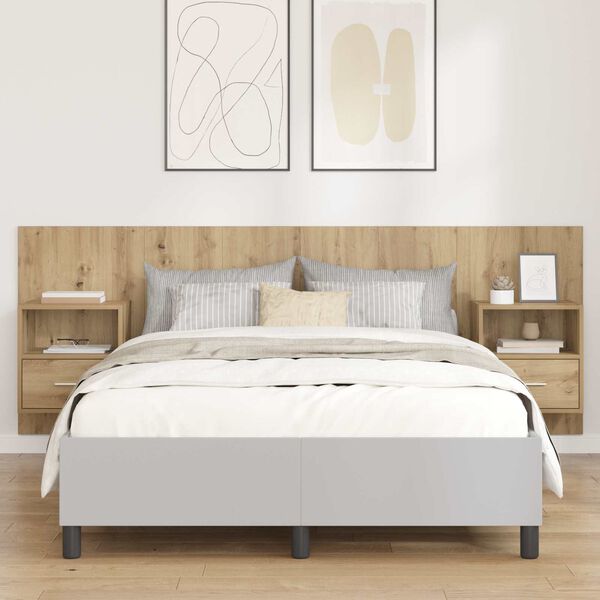 vidaXL Galvos aukštas su spinta su stalčių 3 pcs Amatininkų ąžuolas