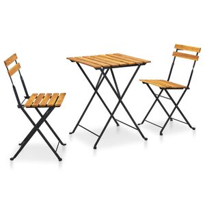 vidaXL Sulankstomas bistro baldų komplektas, 3d., akacijos masyvas