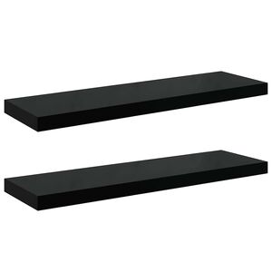 vidaXL Pakabinamos lentynos, 2vnt., juodos, 80x23,5x3,8cm, MDF