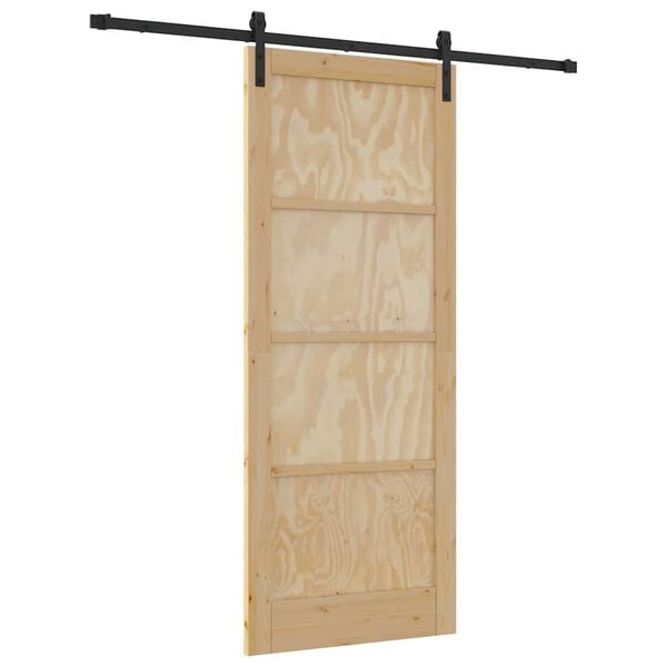 vidaXL Slankios durys Natūrali ir juoda 86 x 211 cm