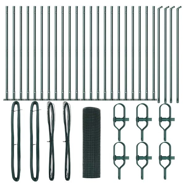 vidaXL Tvorelės stulpas Žalia 50 x 1 m (12 x 12 mm tinklelis)