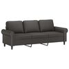 vidaXL Trivietė sofa su pakoja, pilkos spalvos, 180cm, dirbtinė oda