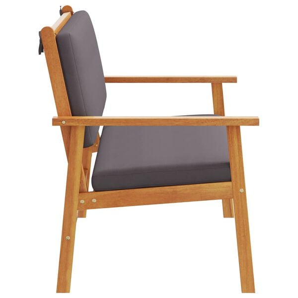 vidaXL Sodo suolas su pagalve Antracitas Kietos akacijos mediena