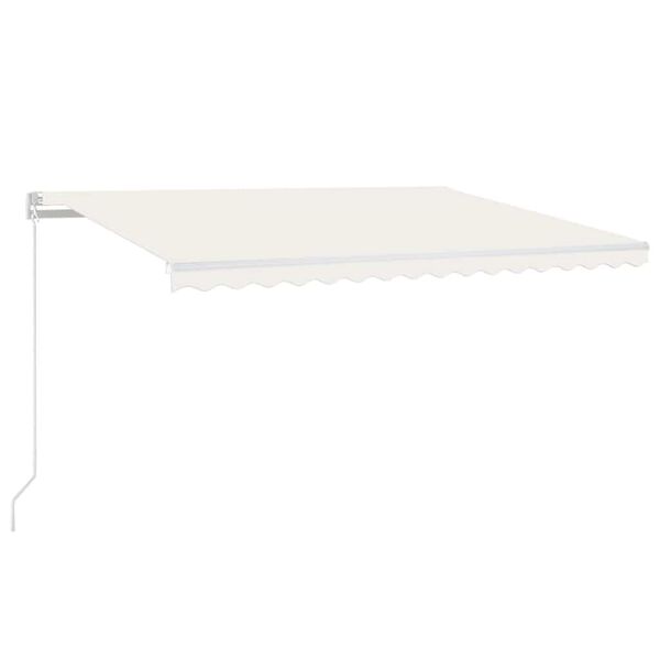 vidaXL Automatinė markizė su LED/vėjo jutikliu, kreminė, 450x300cm