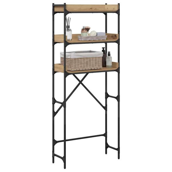 vidaXL Skalbimo ma&scaron;inos laikiklis Amatininkų ąžuolas 67 x 25 x 163 cm