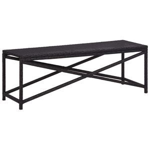 vidaXL Sodo suoliukas, juodos spalvos, 120cm, poliratanas