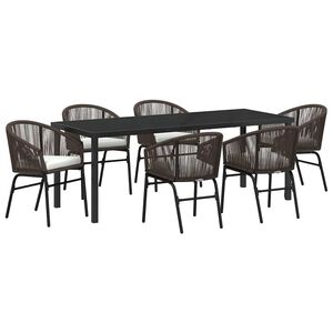 vidaXL Sodo valgomojo komplektas 7 pcs Ruda