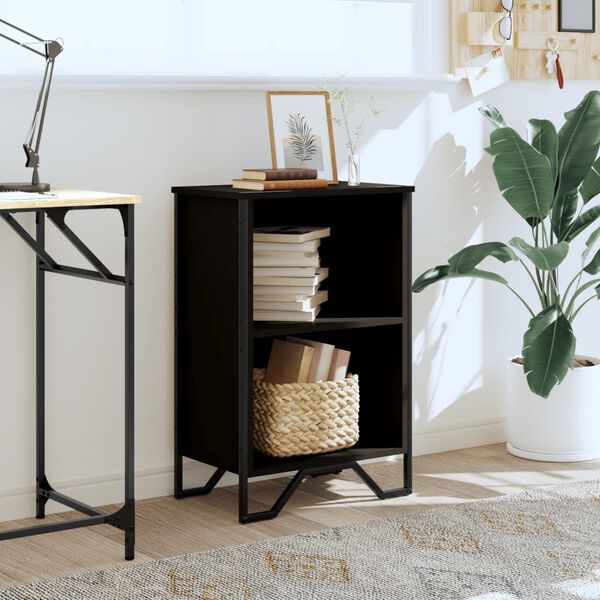 vidaXL Knygų spinta, juodos spalvos, 50x31x74,5cm, apdirbta mediena