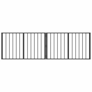 vidaXL &Scaron;unų vartai 2 vnt. Juoda 100 x 60 cm Galvanizuotas plienas