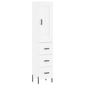 vidaXL Komoda, baltos spalvos, 34,5x34x180cm, apdirbta mediena