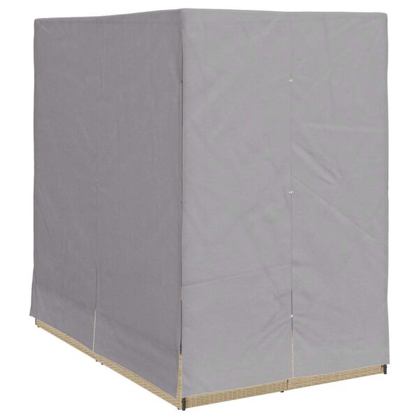 vidaXL Dviejų vietų saulės gultas su stogu Smėlio 205 x 129 x 200 cm