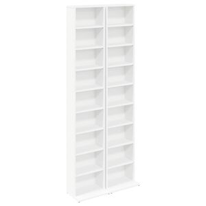 vidaXL CD spinta 2 vnt. Balta 33 x 23,5 x 175 cm Apdirbta mediena