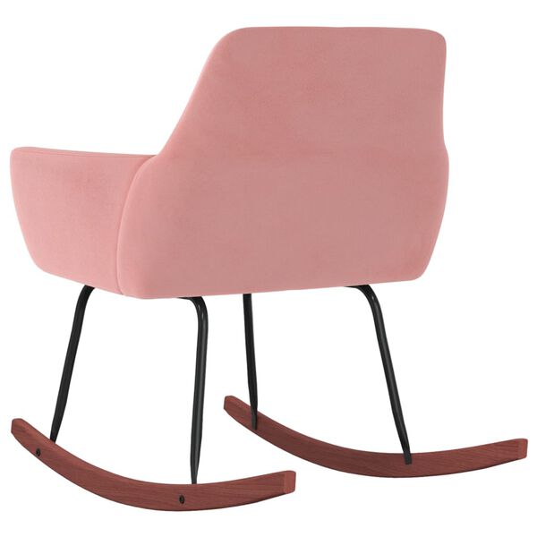 vidaXL Supama kėdė, rožinės spalvos, aksomas