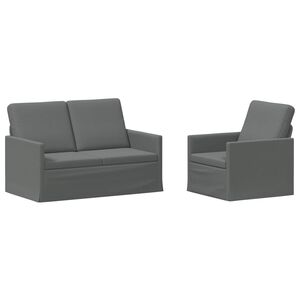 vidaXL Sofos komplektas 2 pcs Tamsiai pilka Audinys