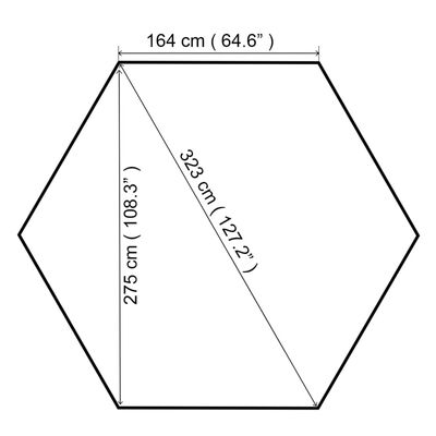 vidaXL Sodo palapinė/tentas, šešiakampė, smėlio sp., 323x265cm