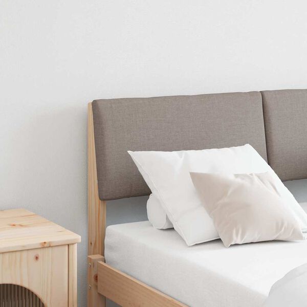 vidaXL Apmu&scaron;ta lovos galvūgalis Taupe 120 cm Kietos pu&scaron;ies mediena