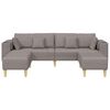 vidaXL Sofa su pagalve 3 pcs Taupe audinys