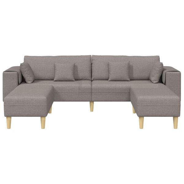 vidaXL Sofa su pagalve 3 pcs Taupe audinys