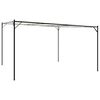 vidaXL Pavėsinė, baltos spalvos, 4x4m, audinys ir plienas, 180g/m&sup2;